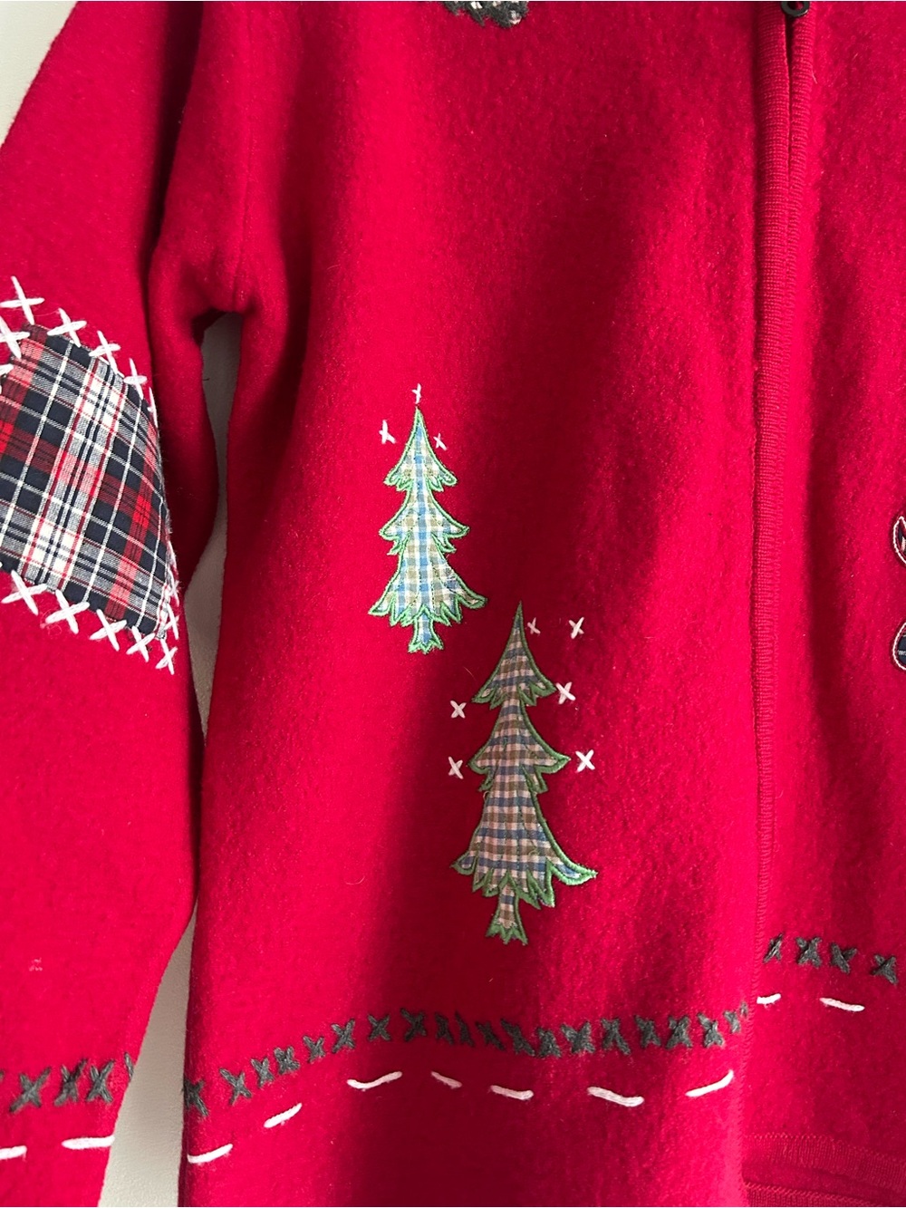 Vintage women’s wool camp theme zip up - Picture 7 of 12